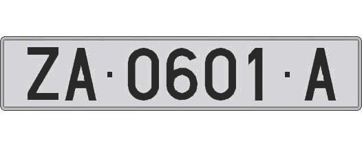 ZA0601A matricula larga