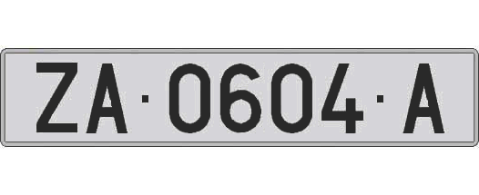 ZA0604A matricula larga