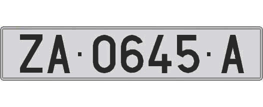 ZA0645A matricula larga
