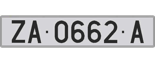ZA0662A matricula larga