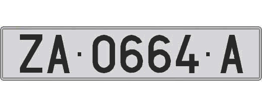 ZA0664A matricula larga