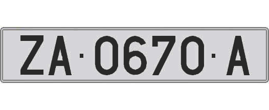 ZA0670A matricula larga
