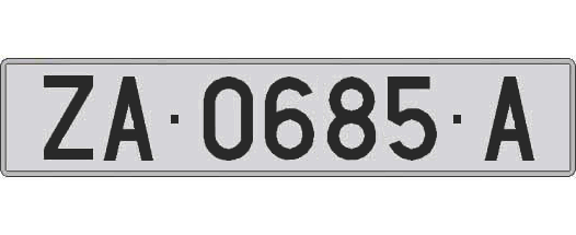 ZA0685A matricula larga