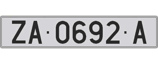 ZA0692A matricula larga