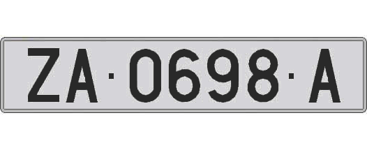 ZA0698A matricula larga