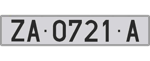 ZA0721A matricula larga