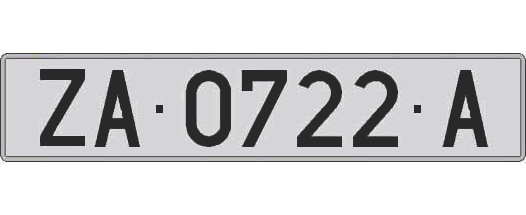 ZA0722A matricula larga