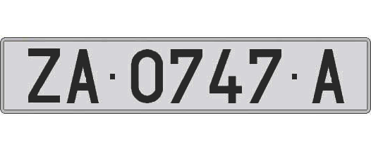 ZA0747A matricula larga