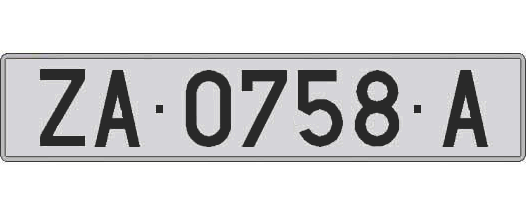 ZA0758A matricula larga