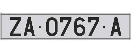 ZA0767A matricula larga