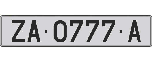 ZA0777A matricula larga