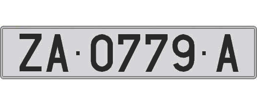 ZA0779A matricula larga