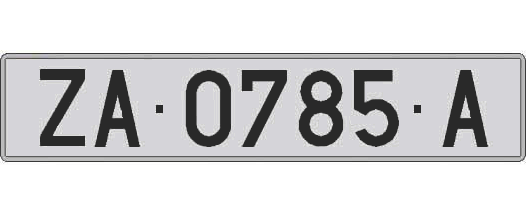 ZA0785A matricula larga