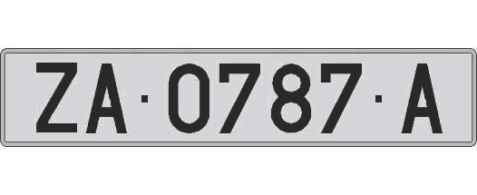 ZA0787A matricula larga