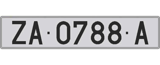 ZA0788A matricula larga
