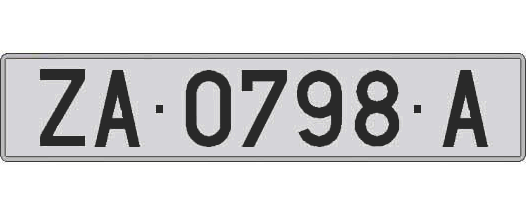 ZA0798A matricula larga
