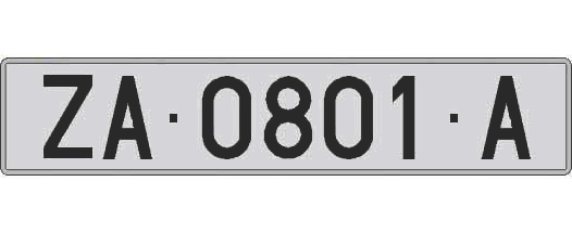 ZA0801A matricula larga