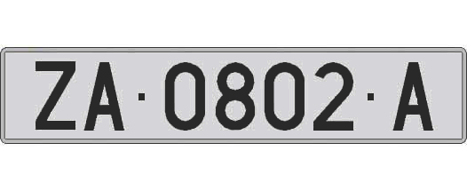 ZA0802A matricula larga