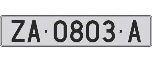 ZA0803A matricula larga
