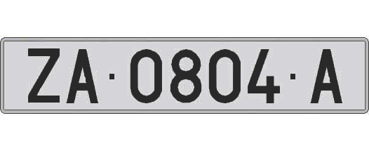 ZA0804A matricula larga