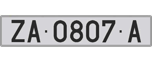 ZA0807A matricula larga