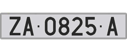ZA0825A matricula larga
