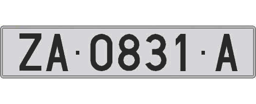 ZA0831A matricula larga