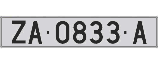 ZA0833A matricula larga