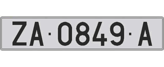 ZA0849A matricula larga