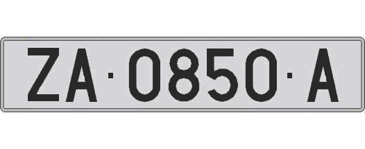 ZA0850A matricula larga