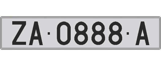 ZA0888A matricula larga