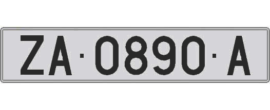 ZA0890A matricula larga