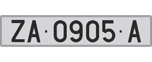 ZA0905A matricula larga