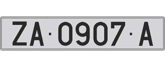 ZA0907A matricula larga