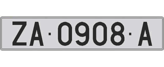 ZA0908A matricula larga