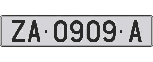 ZA0909A matricula larga