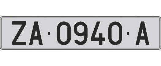 ZA0940A matricula larga