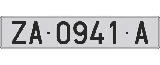 ZA0941A matricula larga