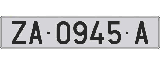 ZA0945A matricula larga