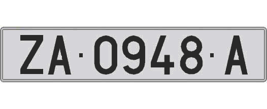 ZA0948A matricula larga