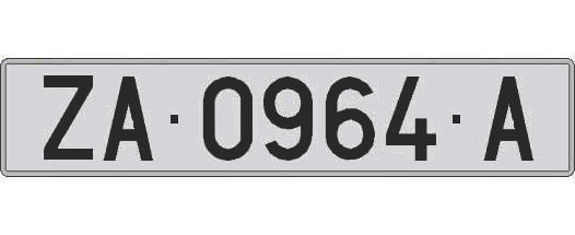 ZA0964A matricula larga