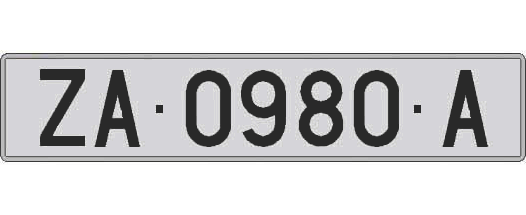 ZA0980A matricula larga