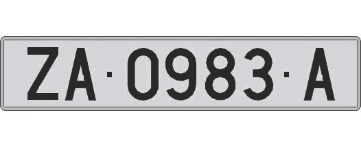 ZA0983A matricula larga