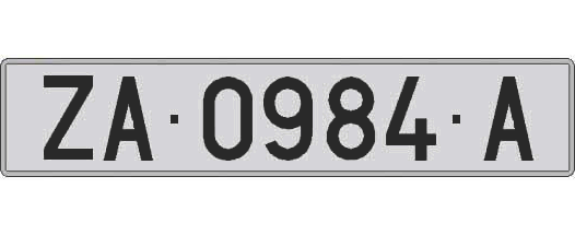 ZA0984A matricula larga