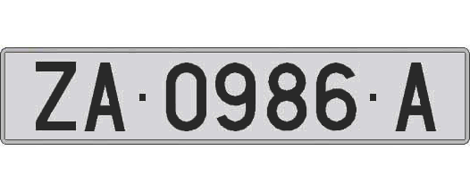 ZA0986A matricula larga