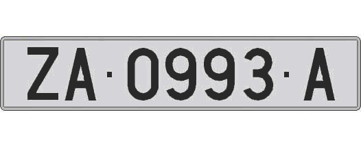 ZA0993A matricula larga