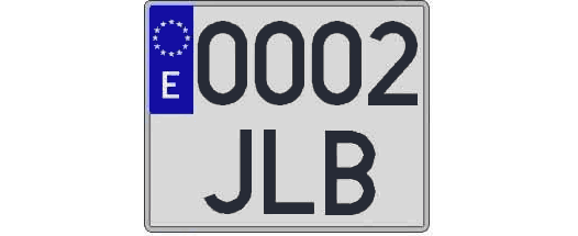 0002JLB matricula cuadrada