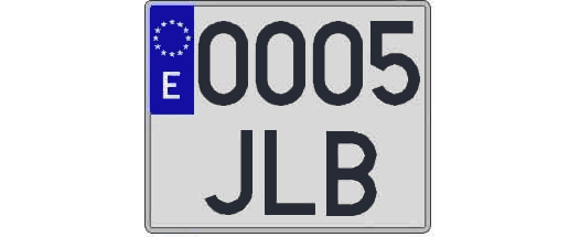0005JLB matricula cuadrada