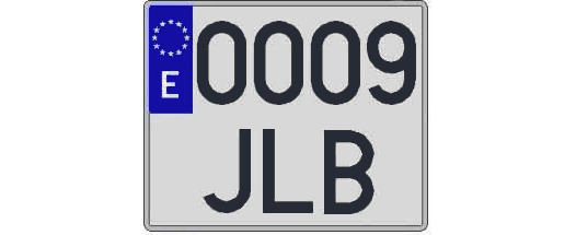 0009JLB matricula cuadrada
