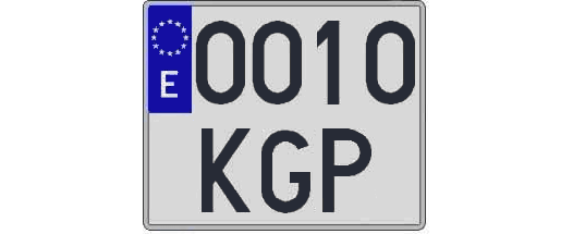 0010KGP matricula cuadrada